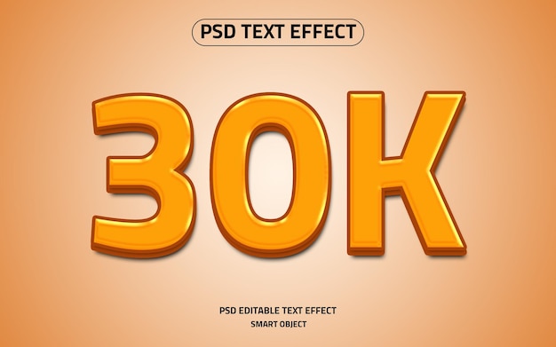 30.000 Follower Texteffekt 3D-Logo-Mockup