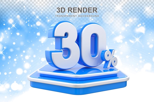 30 por ciento de promoción podium 3d render