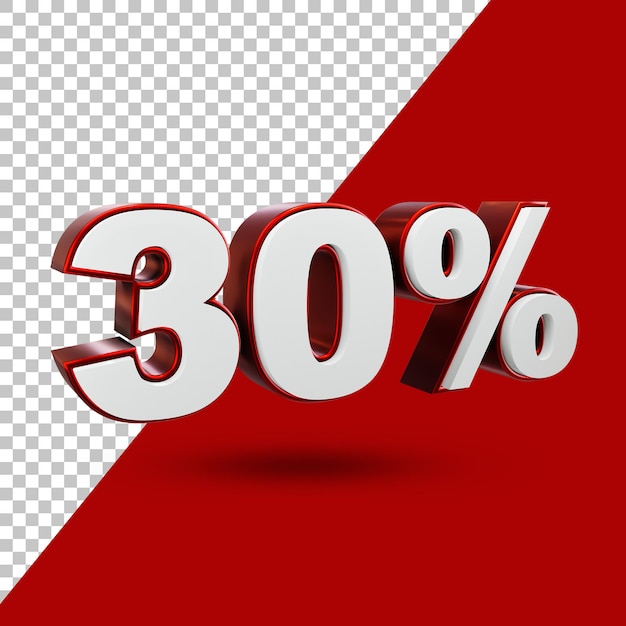 30% da oferta label 3d rendering isolated