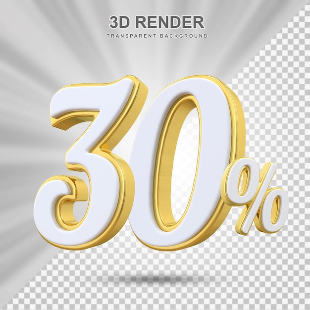 30% de ouro oferecido em 3D