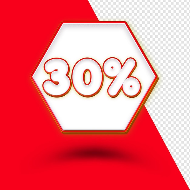 30 percento di rendering 3d