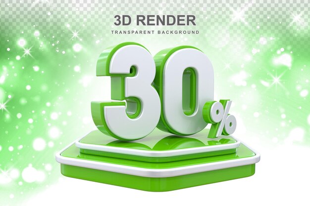 PSD 30 pour cent de promotion du podium 3d render