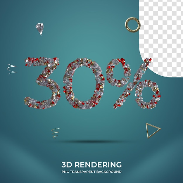 PSD 30 prozent 3d-nummer transparenter hintergrund