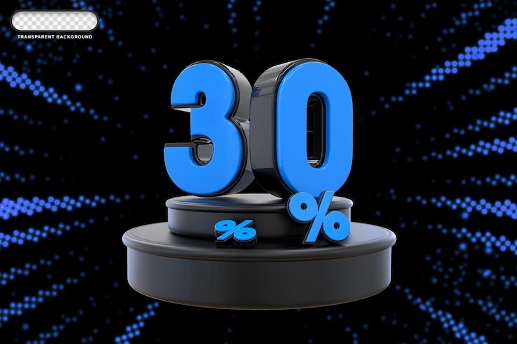 PSD 30-prozent-angebot im 3d-rendering