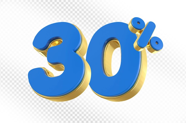 30 Prozent blaues Angebot in 3D