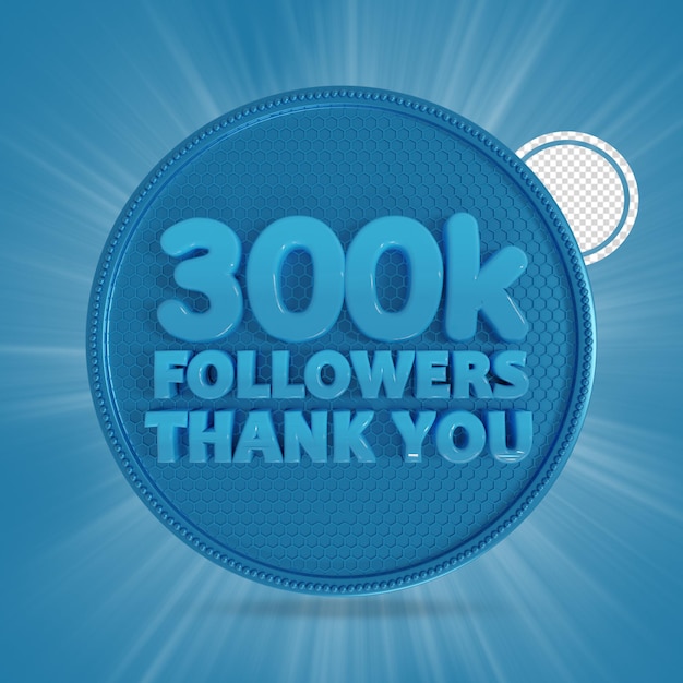 300k Follower 3D-Renderings isoliert