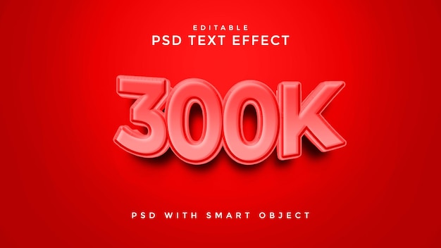 PSD 300k psd efecto de texto 3d totalmente editable