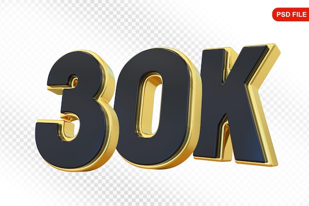 30K Sigue el número de oro negro Gracias por seguir