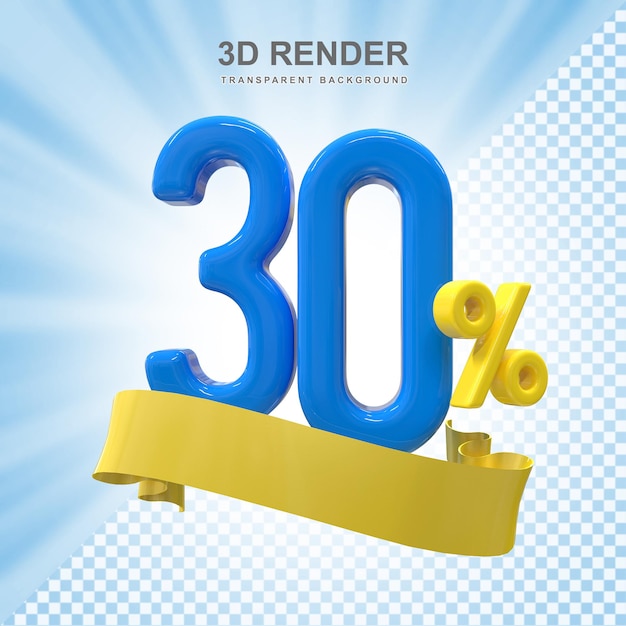 PSD 30percnet promotion off sale render en 3d (en anglais)