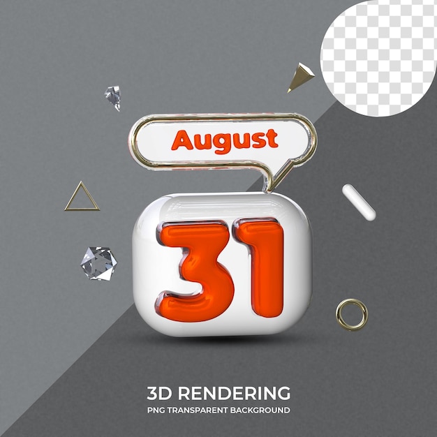 31. august plakatvorlage 3d-rendering