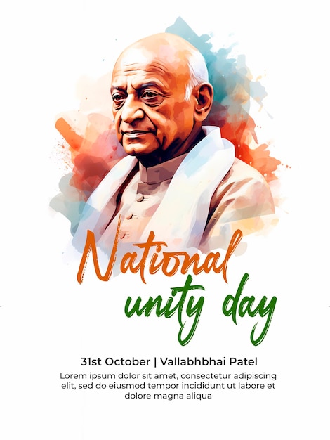 PSD 31. oktober alles gute zum tag der nationalen einheit indiens und sardar vallabhbhai patel jayanti design