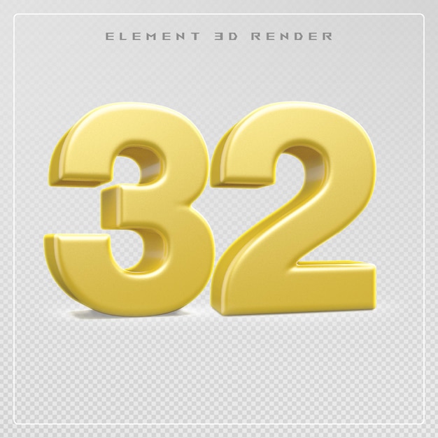 32 numero d'oro rendering 3D