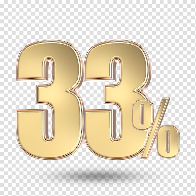 33 Goldzahl 3D-Render