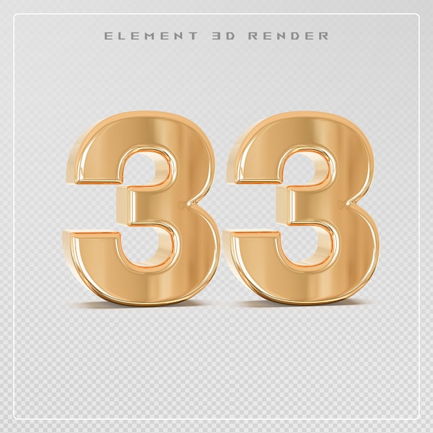 33 Numéros D'or Rendu En 3d