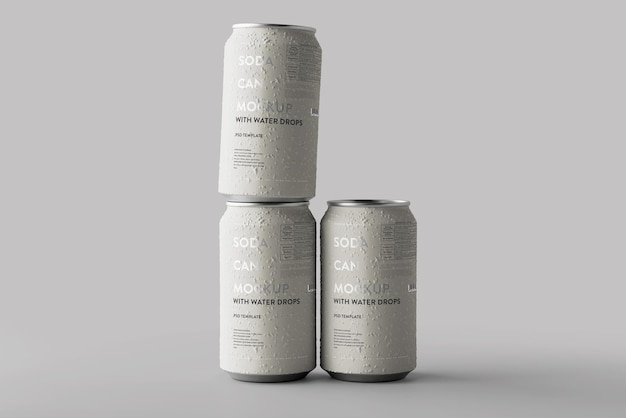 330 ml Dosenmodell mit Wassertropfen