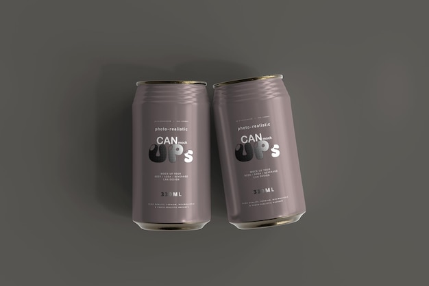 330ml standard soda can mockup