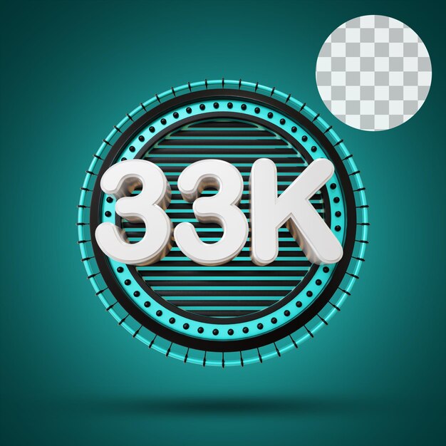 33k numérico con escenario 3d Rendering