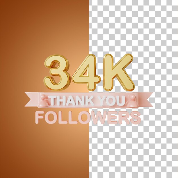 34.000 Anhänger Gold 3D-Rendering
