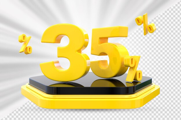 35 por ciento de descuento en el podio para el producto