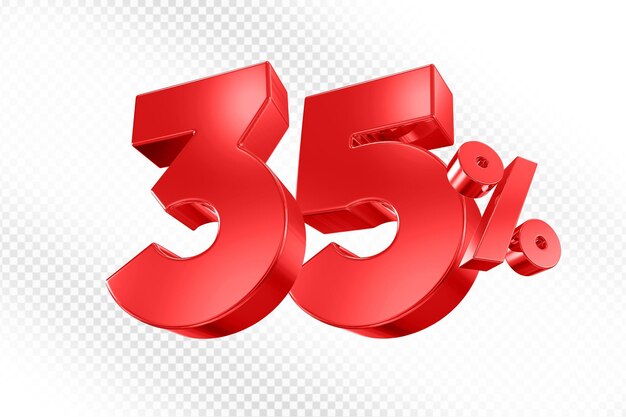 El 35 por ciento de descuento en la promoción de venta de 3D rojo