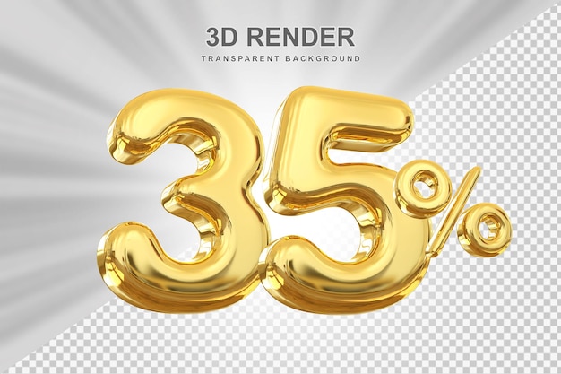 35 por ciento ofrece oro en renderizado 3d