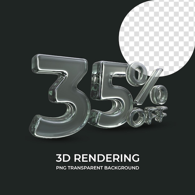 35 Prozent Rabatt 3D-Rendering isolierter transparenter Hintergrund