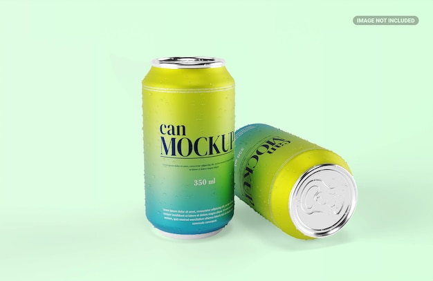 350 ml Soda-Dose oder frisches Getränk-Dose-Mockup