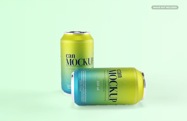 350 ml Soda-Dose oder frisches Getränk-Dose-Mockup