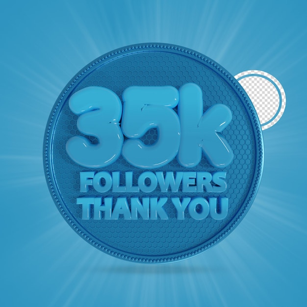 35k Follower 3D-Renderings isoliert