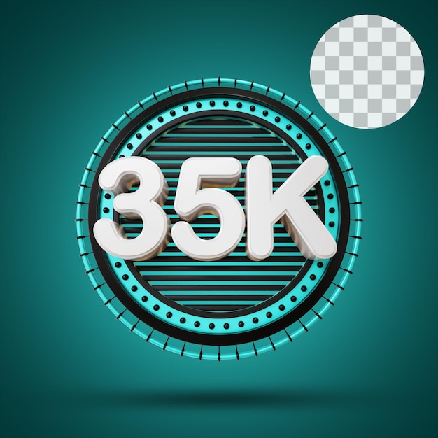 35k numérico con escenario 3d Rendering