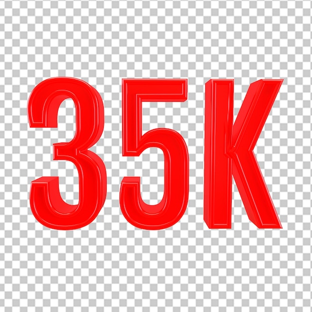 PSD 35k seguidores número de suscribirse icono 3d