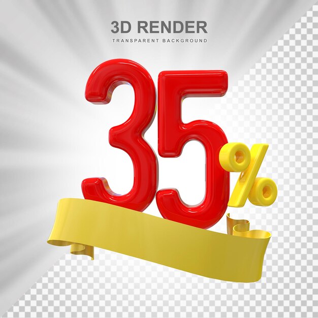 35percnet promoción fuera de venta renderizado en 3d