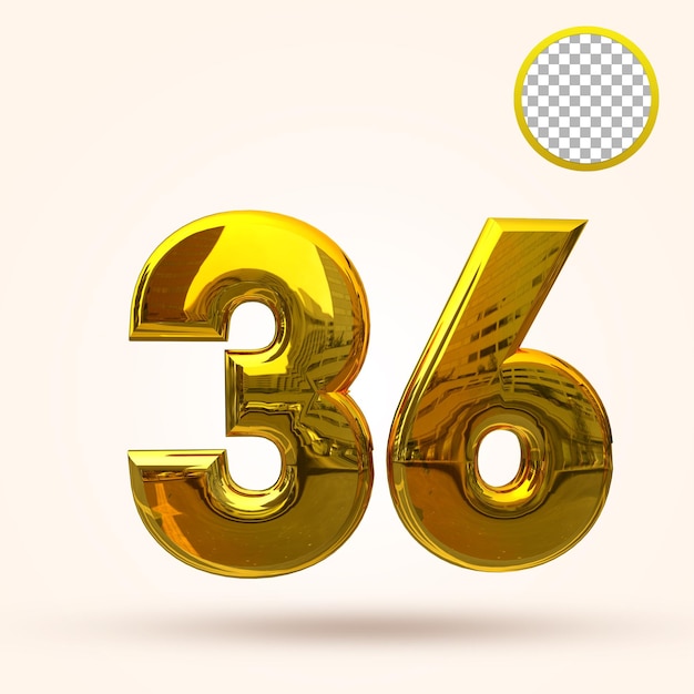 36 anni anniversario modello 3d premium psd
