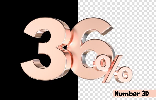 36 Número de oro 3D Render