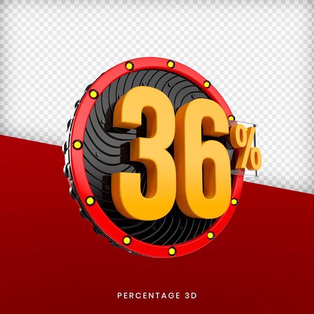 36 Pourcentage De Rendu 3d Premium Psd