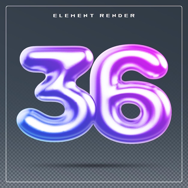 36 Zahlgradient 3D-Rendering