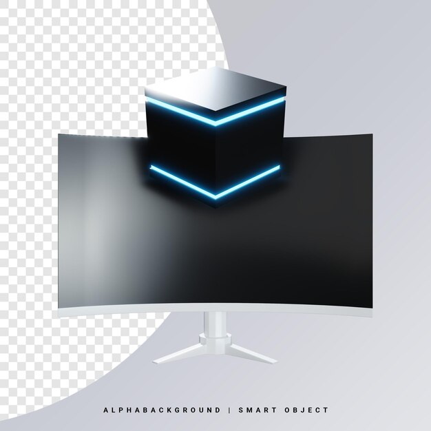 360 Vision Computer 3D-Symbol Illustration