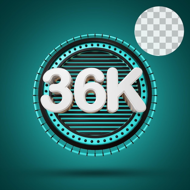 36k numérico con escenario 3d Rendering