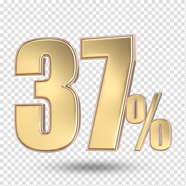 37 Renderizado en 3D del número de oro