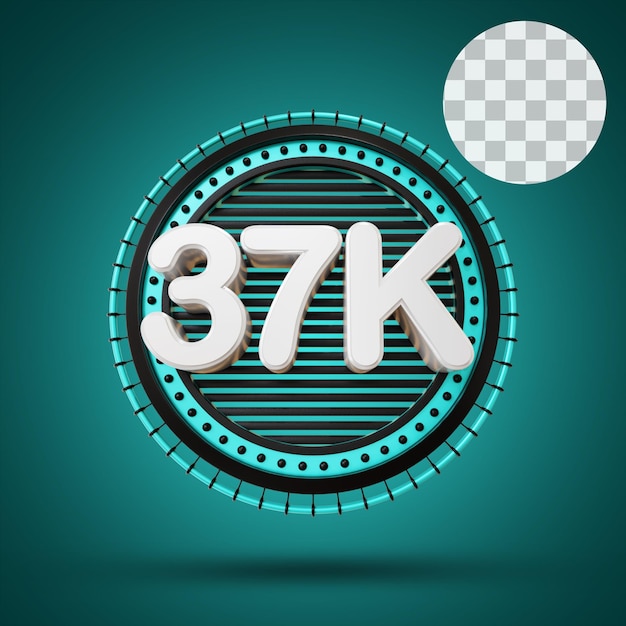 37k numérico con escenario 3d Rendering