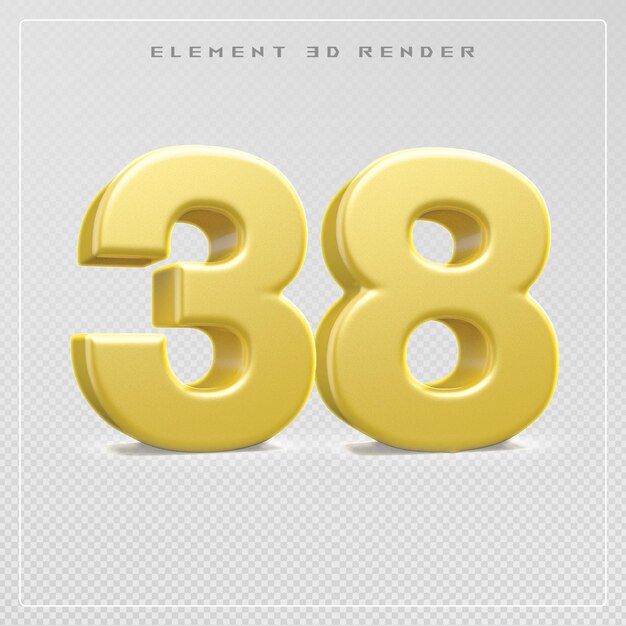 38 numero d'oro rendering 3D