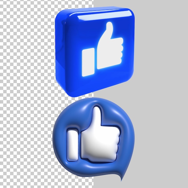 3D 2 pouces vers le haut comme un bouton