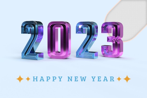 3d 2023 goldenes neues Jahr