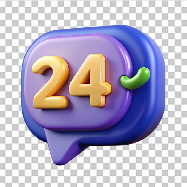 3D 24 7 en Speech Bubble 24 7 concepto de servicio de soporte telefónico las 24 horas ilustración del concepto de servicio al cliente de línea directa Centro de llamadas vectorial moderno y de moda en estilo 3D