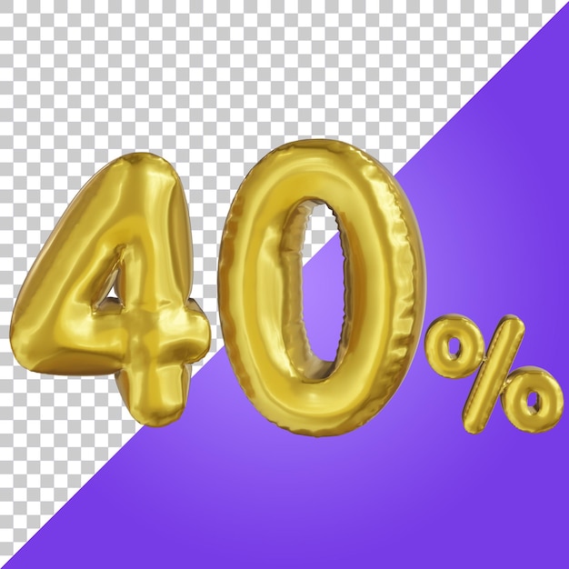 3d 40 di sconto sul palloncino dorato