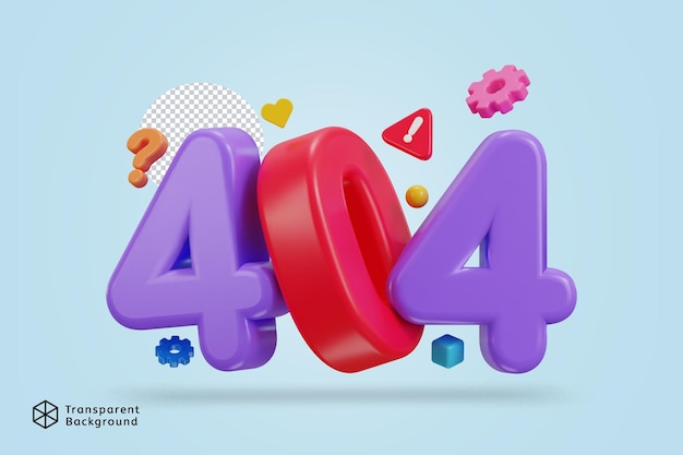 3d 404 nicht gefunden Icon-Illustration