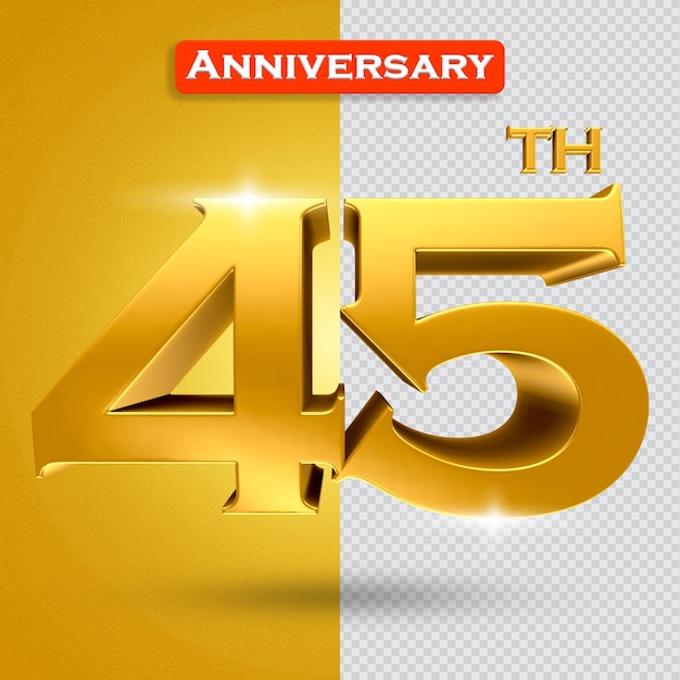 3d 45-jähriges Jubiläum mit goldenem Stil