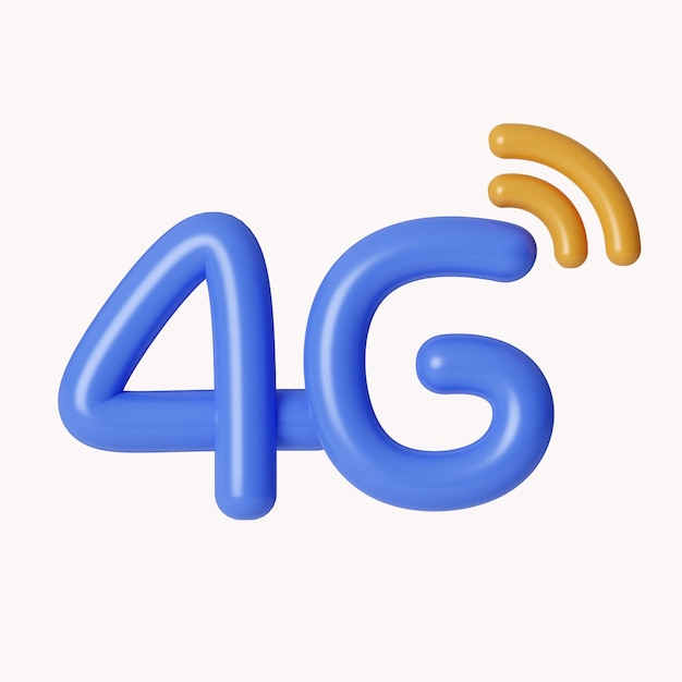 PSD 3d-4g-symbol für webdesign internet-netzwerkkonzept kommunikations-internetkonzept-symbol isoliert auf weißem hintergrund 3d-rendering-illustration beschneidungspfad