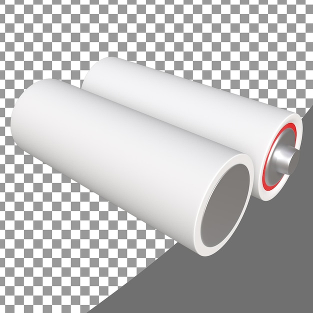 3d AAA or AA batteries renderingtop and button view closeup carbon zinc batteries