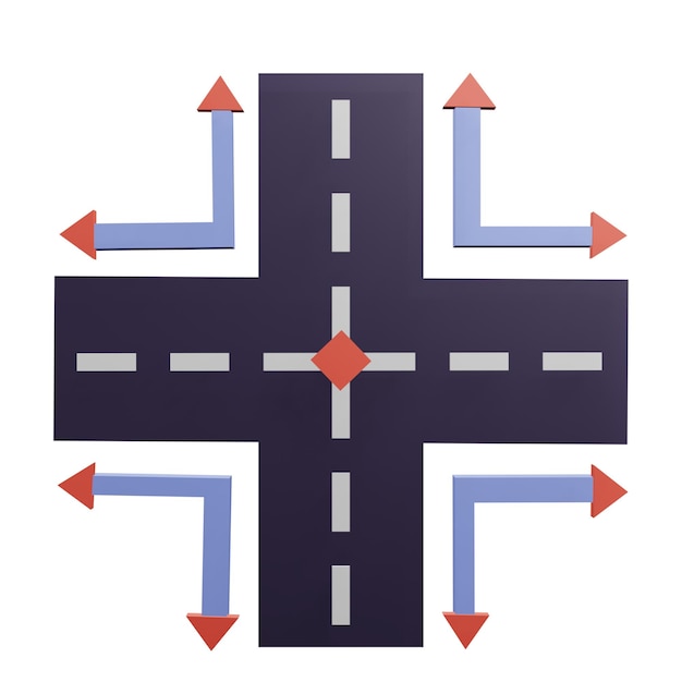 PSD 3d-abbildung des routing-symbols